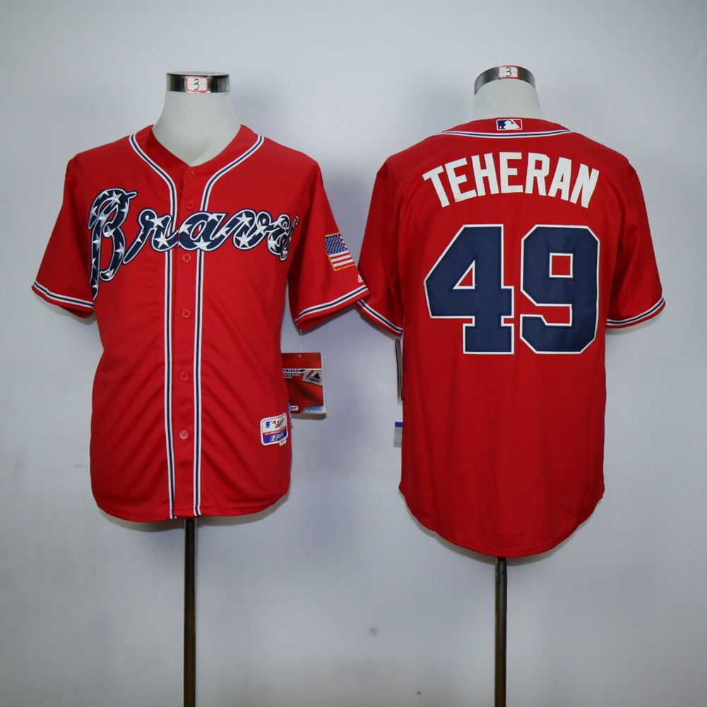 Men Atlanta Braves 49 Teheran Red MLB Jerseys